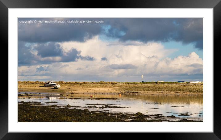 The Tide Creeps in to Red Wharf Bay Anglesey Panor Framed Mounted Print by Pearl Bucknall