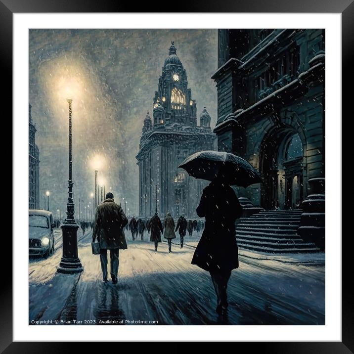 Heading home in Liverpool Framed Mounted Print by Brian Tarr