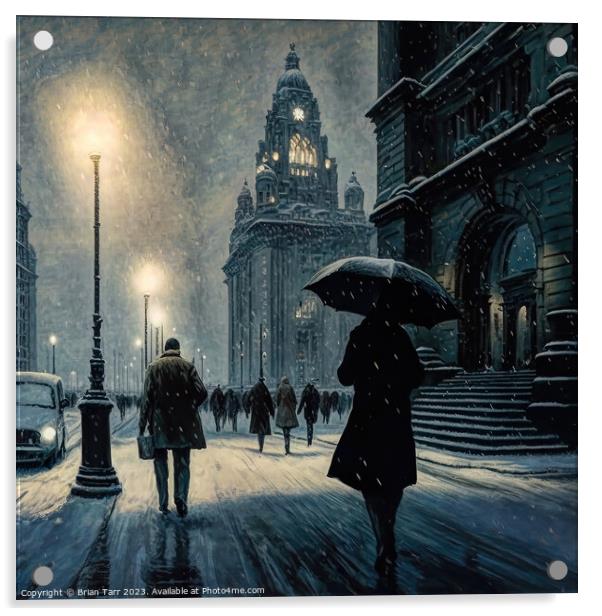 Heading home in Liverpool Acrylic by Brian Tarr