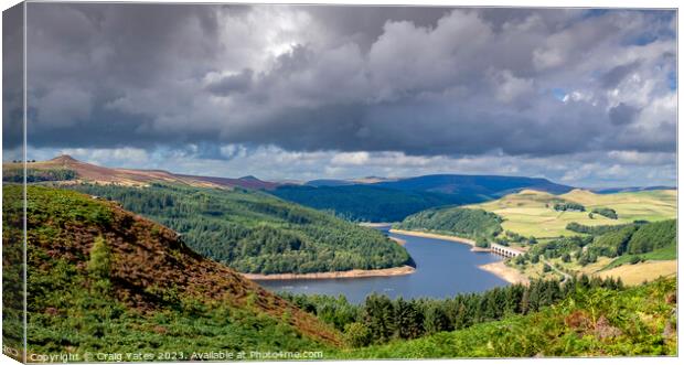 Storm clouds Gathering Over Ladybower Reservoir  Canvas Print by Craig Yates