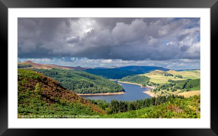 Storm clouds Gathering Over Ladybower Reservoir  Framed Mounted Print by Craig Yates
