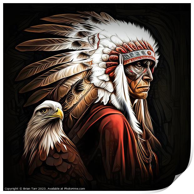 Chief Sitting Eagle Print by Brian Tarr