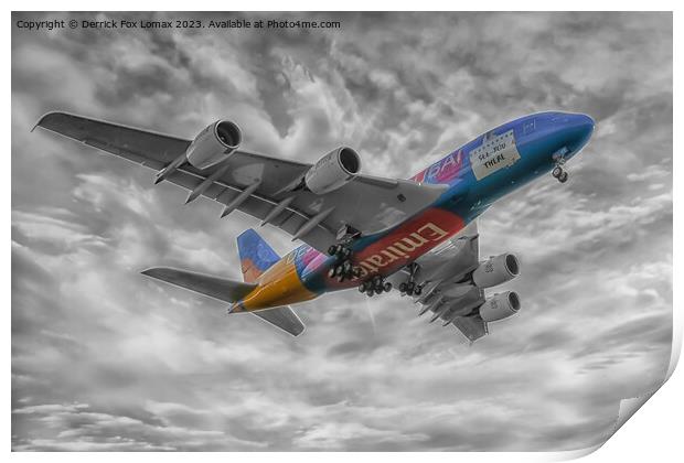  Emirates Airbus A380  Print by Derrick Fox Lomax