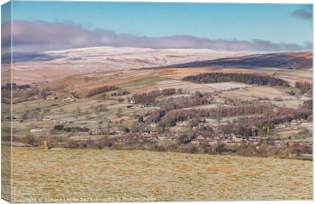 A Wintry Middleton in Teesdale from Bail Hill Mickleton Canvas Print by Richard Laidler