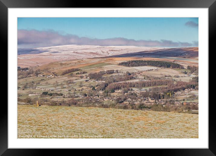 A Wintry Middleton in Teesdale from Bail Hill Mickleton Framed Mounted Print by Richard Laidler