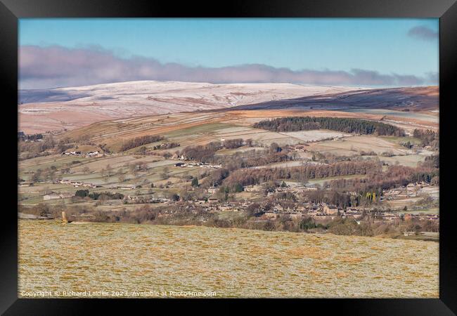 A Wintry Middleton in Teesdale from Bail Hill Mickleton Framed Print by Richard Laidler