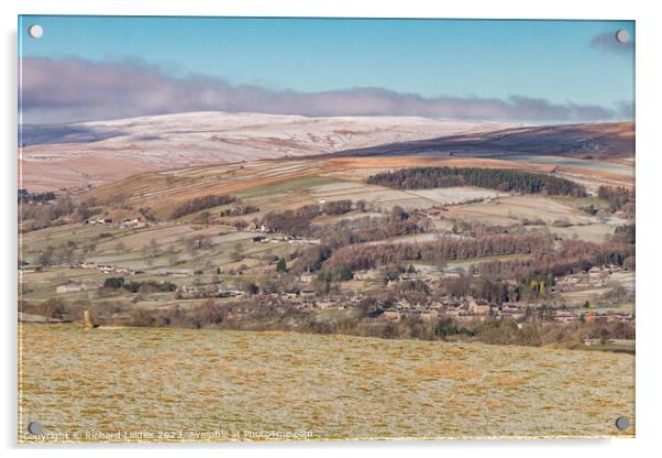 A Wintry Middleton in Teesdale from Bail Hill Mickleton Acrylic by Richard Laidler