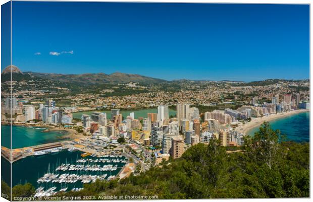 Apartments and hotels in Calpe Canvas Print by Vicente Sargues
