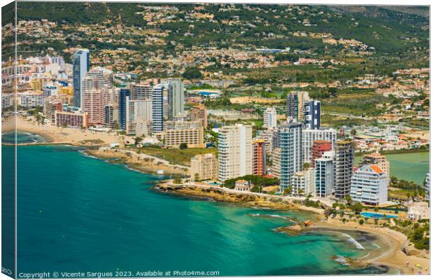Apartments and hotels in Calpe  Canvas Print by Vicente Sargues
