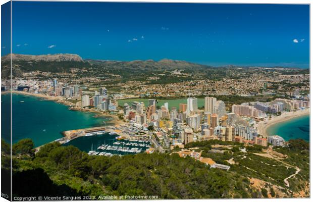 Apartments and hotels in Calpe Canvas Print by Vicente Sargues