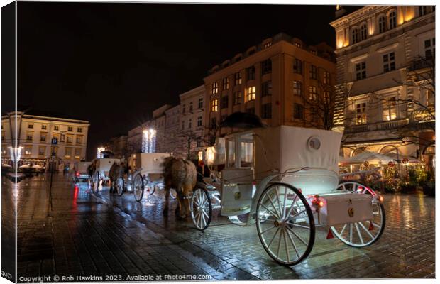 Krakow Horse and carriage  Canvas Print by Rob Hawkins