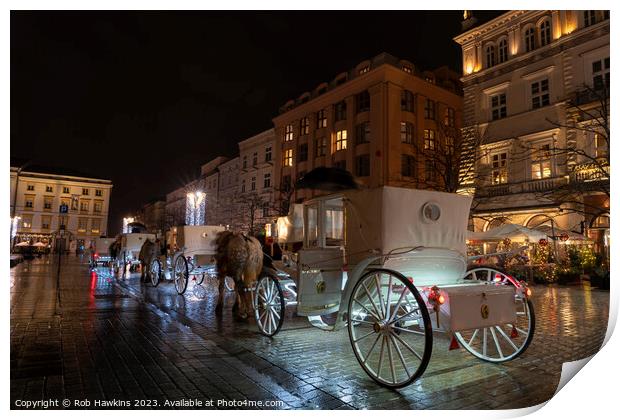 Krakow Horse and carriage  Print by Rob Hawkins