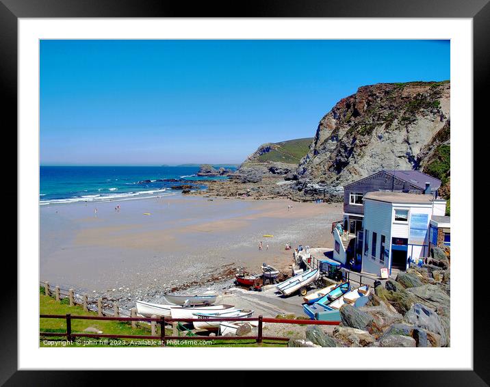 St. Agnes beach, Cornwall. Framed Mounted Print by john hill