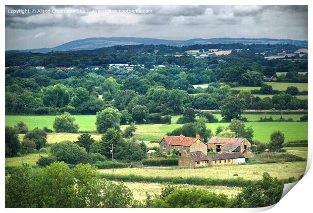 Somerset Landscape  Print by Alison Chambers