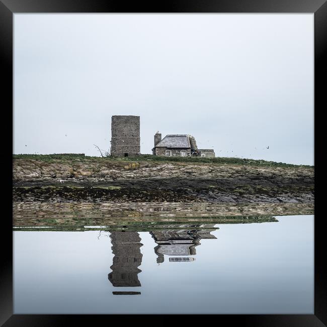 Old Lighthouse and Keepers' Cottage, Brownsman Isl Framed Print by Mark Jones