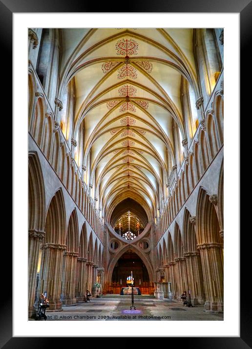 Wells Cathedral Interior  Framed Mounted Print by Alison Chambers