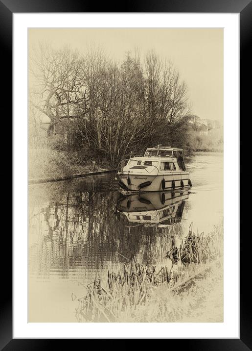 Canal Boat Sailing Framed Mounted Print by Gary Kenyon