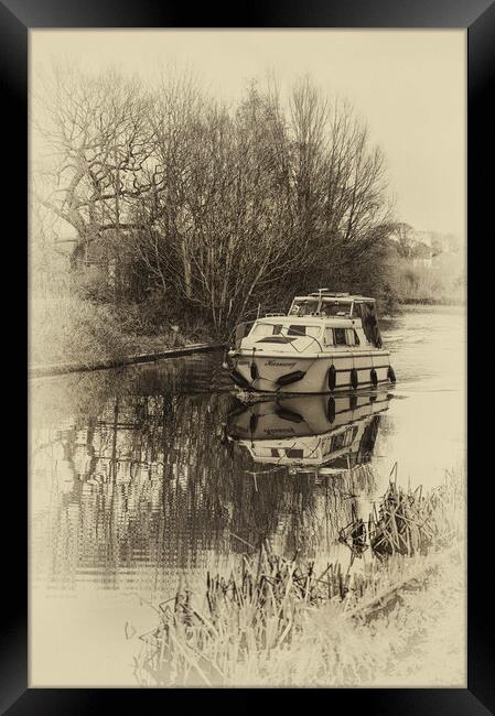Canal Boat Sailing Framed Print by Gary Kenyon