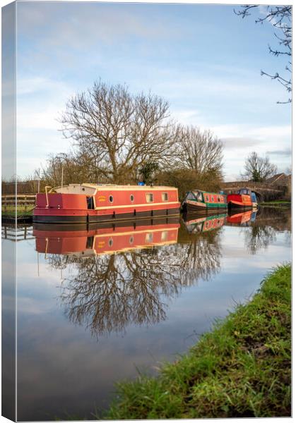 Reflections on the Lancaster Canal Canvas Print by Gary Kenyon