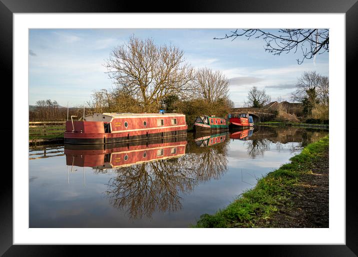 Lovely reflections on the Lancaster Canal Framed Mounted Print by Gary Kenyon