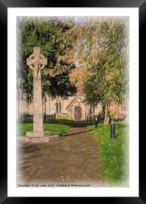 Tranquil Pathway to Medieval Church Framed Mounted Print by Ian Lewis