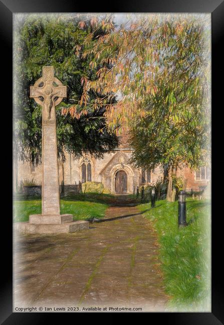 Tranquil Pathway to Medieval Church Framed Print by Ian Lewis