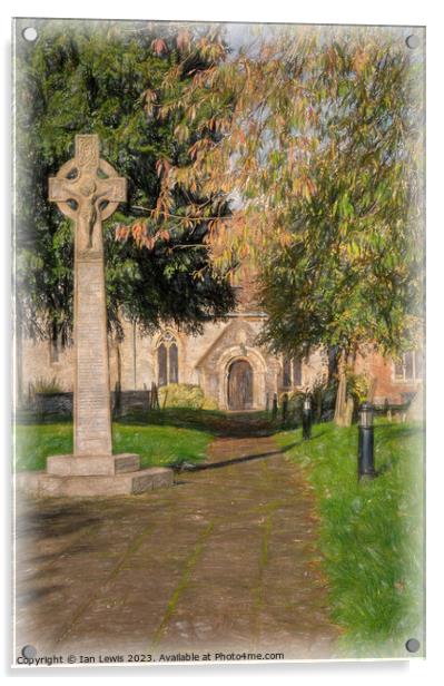Tranquil Pathway to Medieval Church Acrylic by Ian Lewis