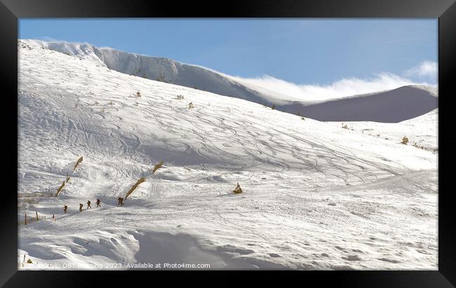 Cairngorm Mountains Highland Scotland Winter Skiing Framed Print by OBT imaging