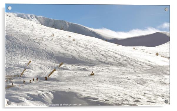 Cairngorm Mountains Highland Scotland Winter Skiing Acrylic by OBT imaging