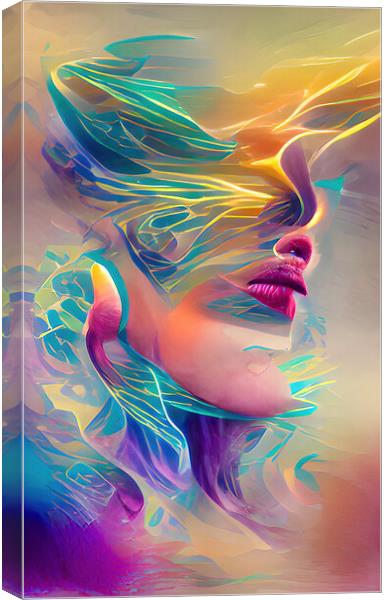 Illuminated Brain Canvas Print by Roger Mechan