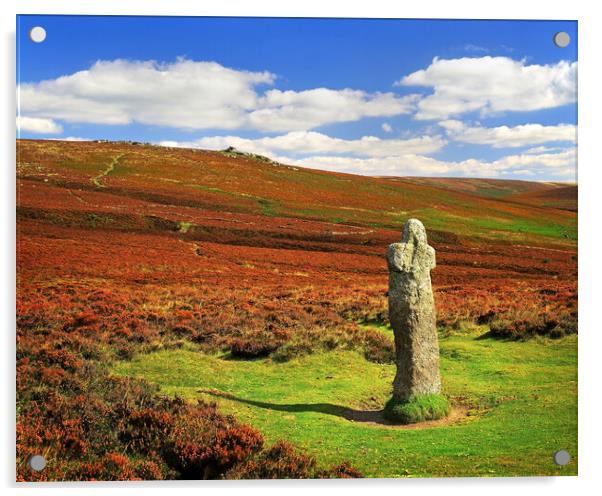 Bennet's Cross, Dartmoor Acrylic by Darren Galpin