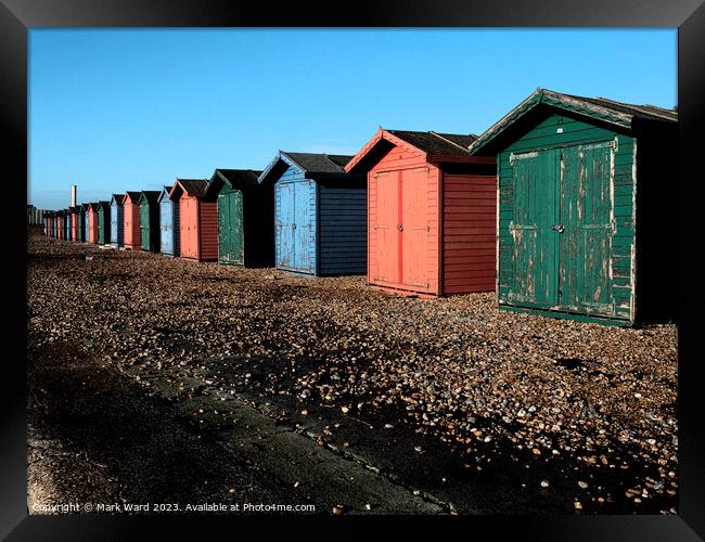 Beach Hut Hibernation Framed Print by Mark Ward