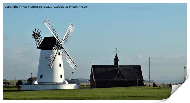 Lytham St Annes windmill Print by Mark Chesters