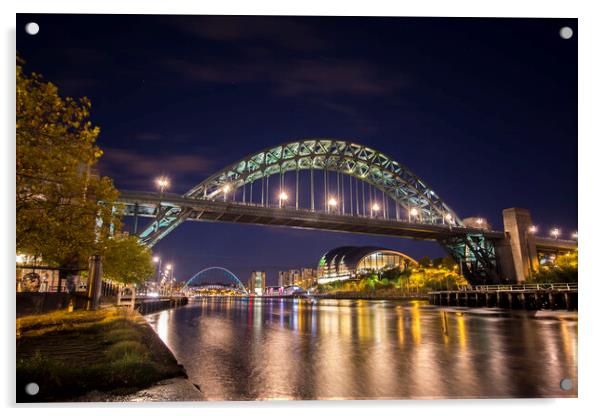 Tyne Bridge Acrylic by Les Hopkinson
