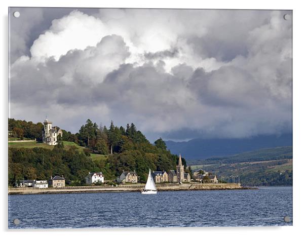 Yacht, Strone, Argyllshire Acrylic by Gary Eason