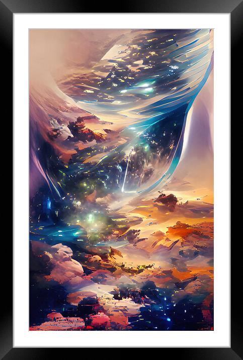 "Cosmic Symphony" Framed Mounted Print by Roger Mechan