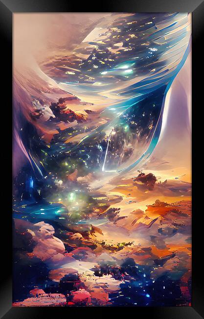 "Cosmic Symphony" Framed Print by Roger Mechan