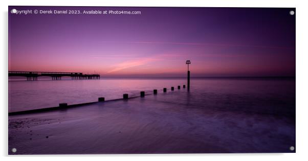 Majestic Sunrise at Boscombe Pier Acrylic by Derek Daniel