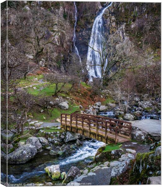 Views around Aber Falls in winter in North Wales  Canvas Print by Gail Johnson