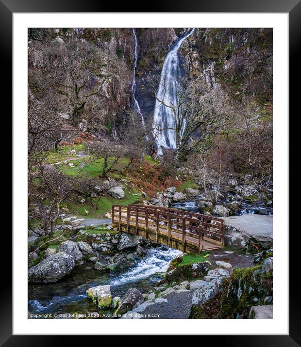 Views around Aber Falls in winter in North Wales  Framed Mounted Print by Gail Johnson