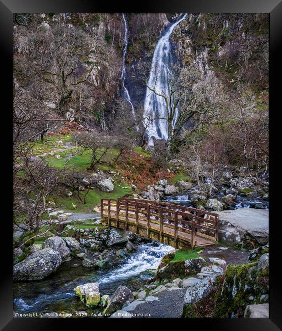 Views around Aber Falls in winter in North Wales  Framed Print by Gail Johnson