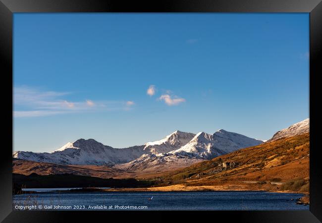 driving around Snowdonia National Park in winter  Framed Print by Gail Johnson