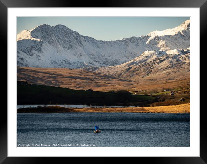 driving around Snowdonia National Park in winter  Framed Mounted Print by Gail Johnson
