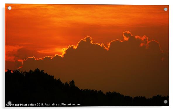 Fire In The Sky Acrylic by kurt bolton