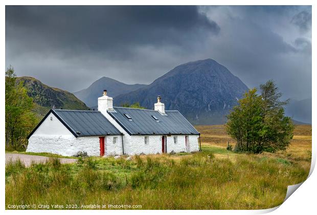 Black Rock Cottage Glencoe Scotland Print by Craig Yates