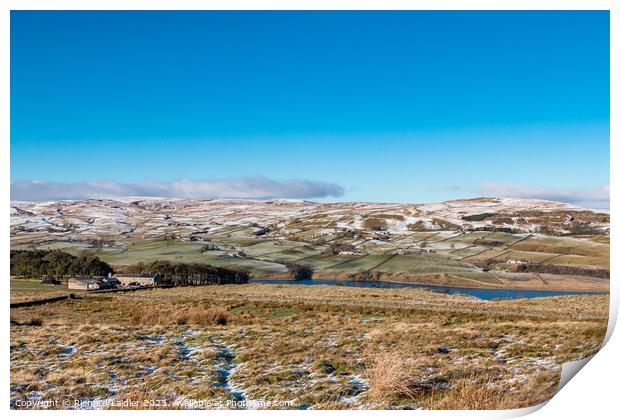 Wintry Lunedale from Harker Hill Print by Richard Laidler