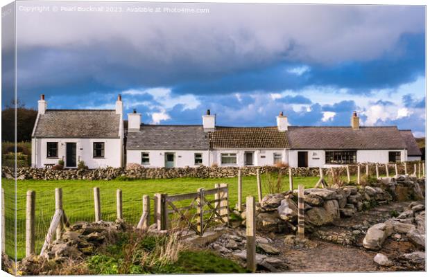 Moelfre Cottages Anglesey Wales Canvas Print by Pearl Bucknall