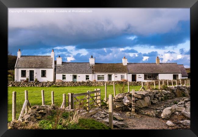 Moelfre Cottages Anglesey Wales Framed Print by Pearl Bucknall