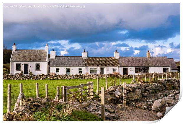 Moelfre Cottages Anglesey Wales Print by Pearl Bucknall