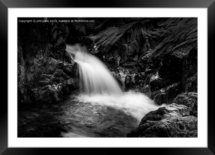 Waterfalls on River Etive  Framed Mounted Print by phil pace